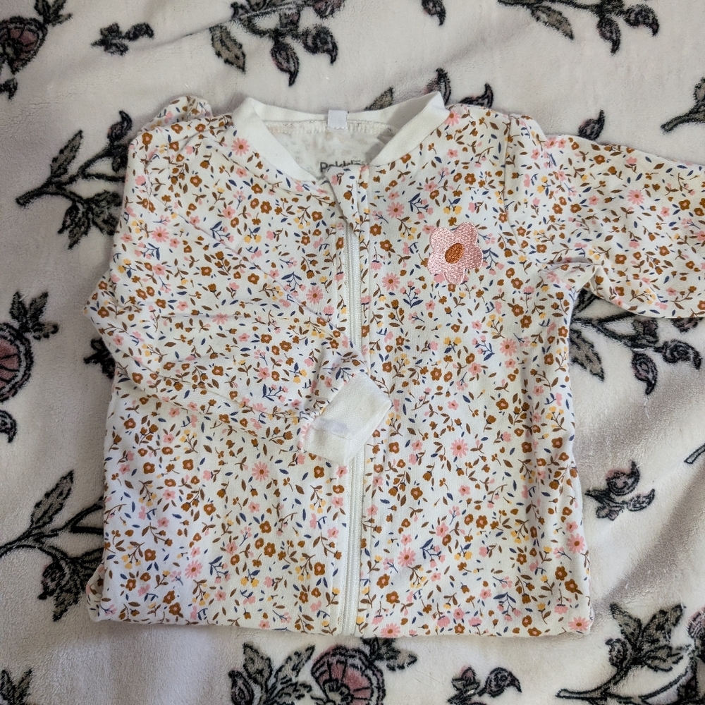 Floral Zippered Footie